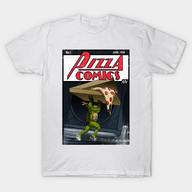 Pizza Comics - Featuring Michelangelo T-Shirt by Doomcandy